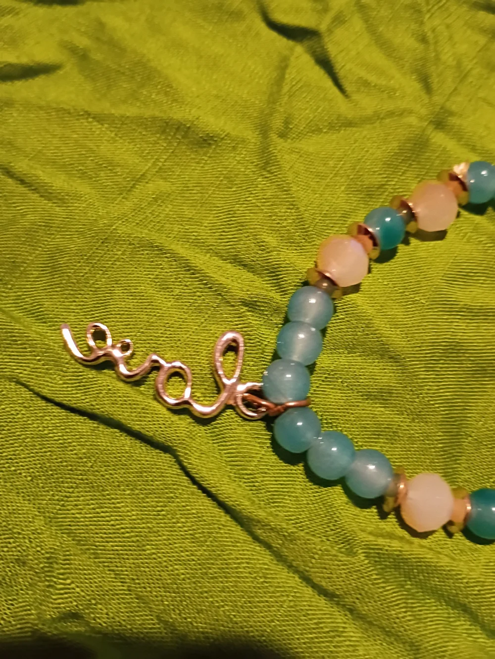 Gold Tone Stretch Bracelets with Aqua Beads – Set of 6 Bracelets. Nwot. OBO